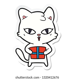 sticker of a cartoon cat
