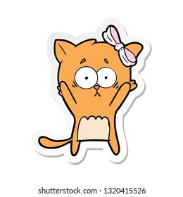 pegatina de un gato de dibujos animados