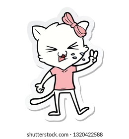pegatina de un gato de dibujos animados