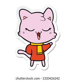 sticker of a cartoon cat