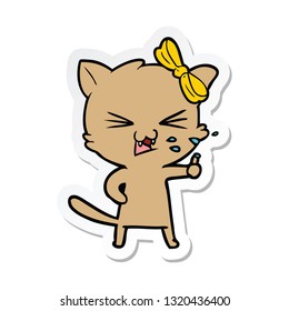 sticker of a cartoon cat