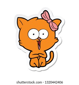 sticker of a cartoon cat