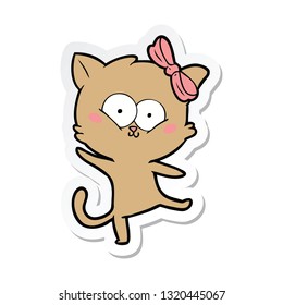 pegatina de un gato de dibujos animados