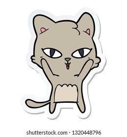 sticker of a cartoon cat