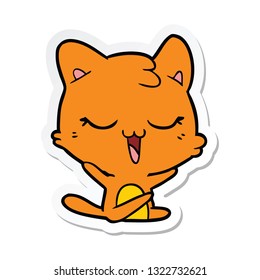 pegatina de un gato de dibujos animados