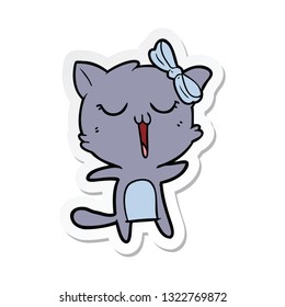 sticker of a cartoon cat