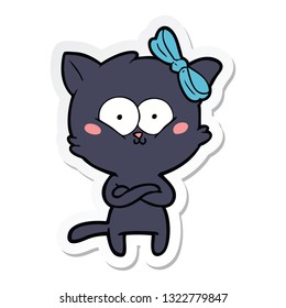 sticker of a cartoon cat