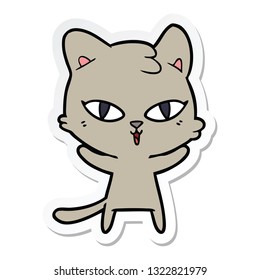 sticker of a cartoon cat