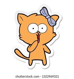 sticker of a cartoon cat