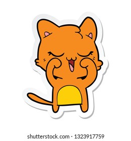 sticker of a cartoon cat
