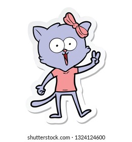 sticker of a cartoon cat