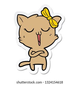 adesivo de um gato de desenho animado