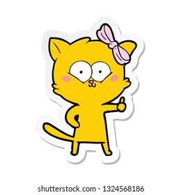 sticker of a cartoon cat