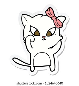 sticker of a cartoon cat