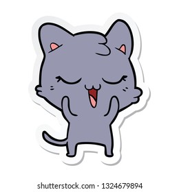 sticker of a cartoon cat