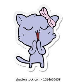 sticker of a cartoon cat
