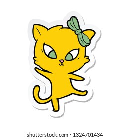 pegatina de un gato de dibujos animados