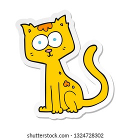 pegatina de un gato de dibujos animados 