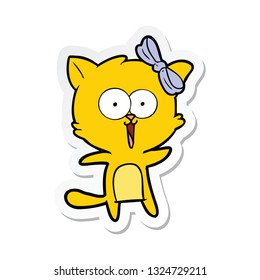 sticker of a cartoon cat