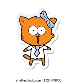 sticker of a cartoon cat