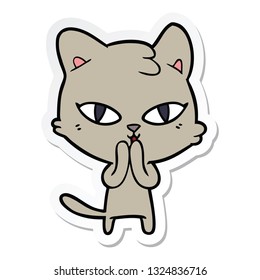 sticker of a cartoon cat