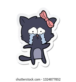 sticker of a cartoon cat