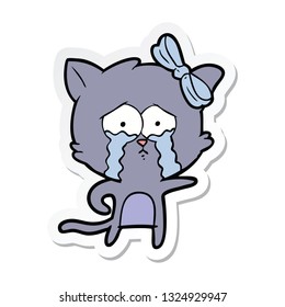 pegatina de un gato de dibujos animados