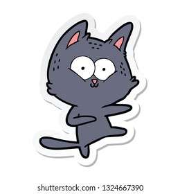 sticker of a cartoon cat dancing