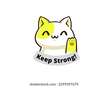 Sticker Cartoon Cat Funny and Beauty