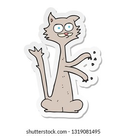pegatina de un gato de dibujos animados