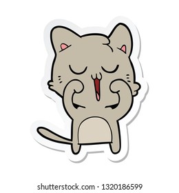 sticker of a cartoon cat singing