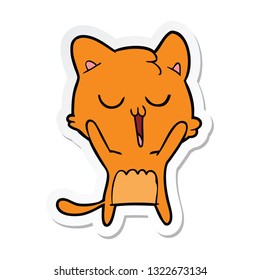 sticker of a cartoon cat singing