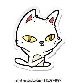 Aufkleber einer Cartoon-Katze mit Stark