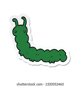 sticker of a cartoon caterpillar