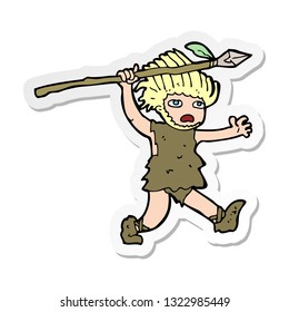 sticker of a cartoon caveman