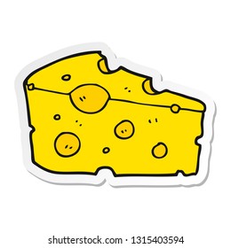 sticker of a cartoon cheese