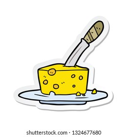 sticker of a cartoon cheese