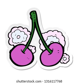 pegatina de una cereza de dibujos animados