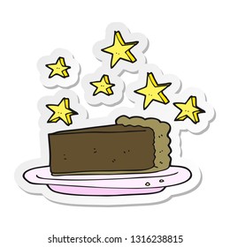sticker of a cartoon chocolate cake