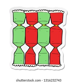 sticker of a cartoon christmas cracker