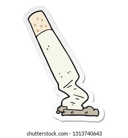 pegatina de un cigarrillo de dibujos animados