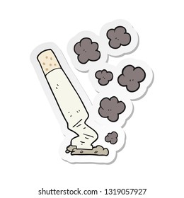 sticker of a cartoon cigarette