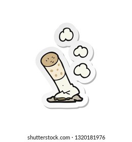 pegatina de un cigarrillo de dibujos animados