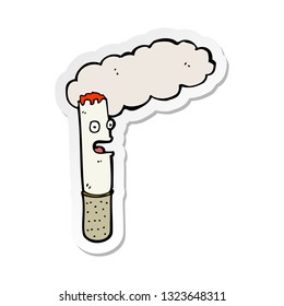 sticker of a cartoon cigarette