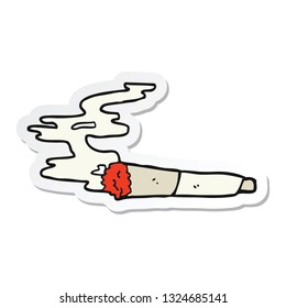 sticker of a cartoon cigarette