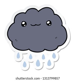 sticker of a cartoon cloud