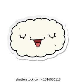 sticker of a cartoon cloud