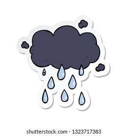 pegatina de una lluvia en la nube de dibujos animados