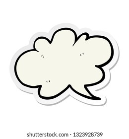 pegatina de una burbuja de habla en la nube de dibujos animados