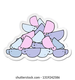 sticker of a cartoon coffee cups
